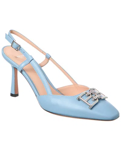 Bally Eva 85 Leather Slingback Pump In Blue