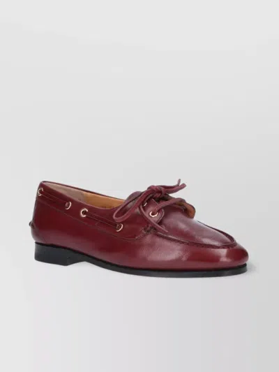 Bally Eyelet Leather Loafers Round Toe