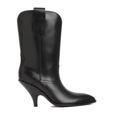 BALLY FASHIONABLE BLACK LEATHER BOOTS FOR WOMEN | HIGH HEEL DESIGN | FW23 COLLECTION