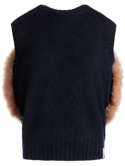 Bally Faux-fur Knitted Top