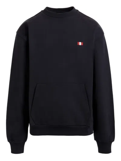 Bally Flag-embroidered Sweatshirt In Blue