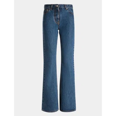 Bally Flared Denim Pants In Blue
