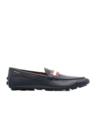 BALLY BALLY STRIPED SLIP-ON LOAFERS