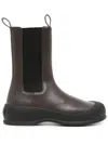 Bally Flat Leather Boots In Brown