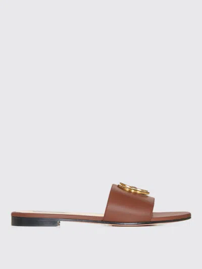 Bally Flat Sandals  Woman Color Leather In 黄棕色