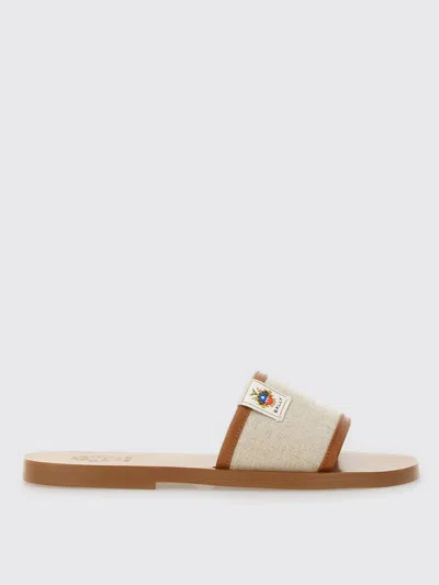 BALLY FLAT SANDALS BALLY WOMAN COLOR BEIGE,H03014022
