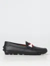 Bally Textured Leather Driver Loafers With Contrast Stripe In Schwarz