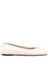 Bally Biuty Leather Ballerina Shoes In Beige