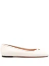 Bally Biuty Leather Ballerina Shoes In Bone