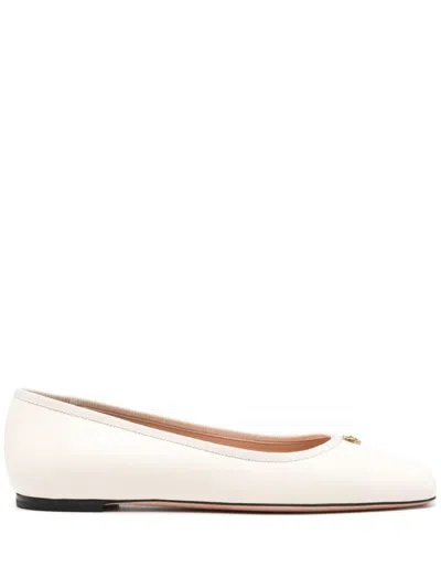 Bally Biuty Leather Ballerina Shoes In Beige