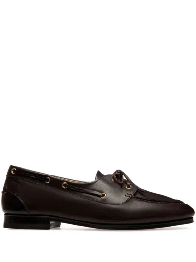 Bally Pathy Leather Derby Shoes In Brown