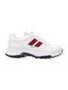 Bally Men's Flick-ribbon Sneakers In White/silver