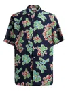 Bally Hemd In Knitteroptik Mit Blumen-print In Blau