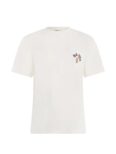Bally Floral-embroidered T-shirt In Red