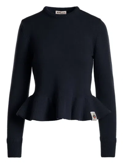 Bally Flounce-hem Sweater In Blue