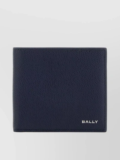 Bally Folded Leather Flag Wallet In Blue