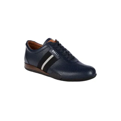 Bally Frenz Men's 6230484 Ink Perforated Leather Sneakers In Black