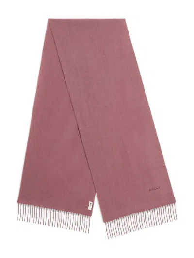 Bally Fringed Wool Scarf In Pink