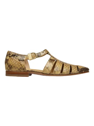 Bally Gabry 6304337 Men's Animal Print Leather Sandals In Multi