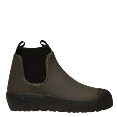 Bally Gadey Rubber-coated Leather Ankle Boots In Green