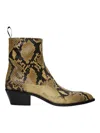 Bally Gaiman 6303990 Men's New Rhu Snake Embossed Leather Boots In Multi