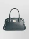 Bally Garnet Leather Shoulder Bag With Top Handles In Green