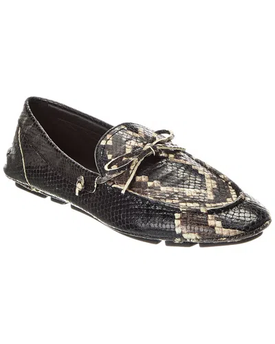 Bally Gaspar Snake-embossed Leather Loafer In Blue