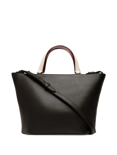 Bally Geometric Leather Tote Bag In Black
