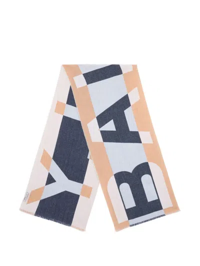 Bally Geometric-logo Scarf In Blue