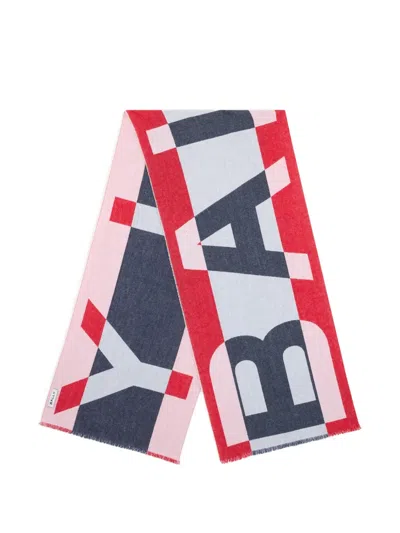 Bally Geometric-logo Scarf In Red
