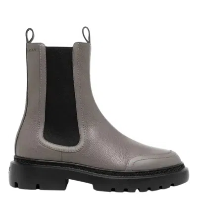 Bally Ginny Leather Chelsea Boots In Gray