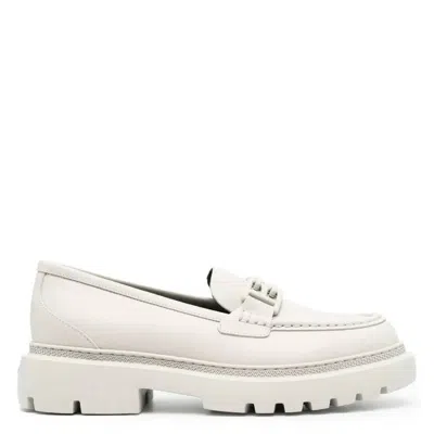 Bally Gioia Platform Moc Toe Loafers In White