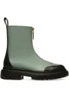 Bally Woman Ankle Boots Sage Green Size 7.5 Leather In Green