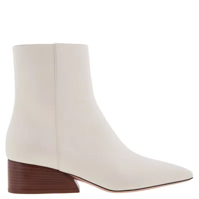 Bally Glenda Leather Boots In Bone In White