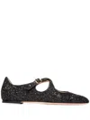 Bally Rina Glitter-embellished Ballerina Shoes In Black