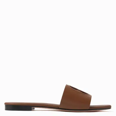 Bally Goldie Logo Embossed Leather Sandals In Brown
