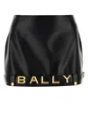 Bally Mini Skirt With Leather And Belt Detail In Black