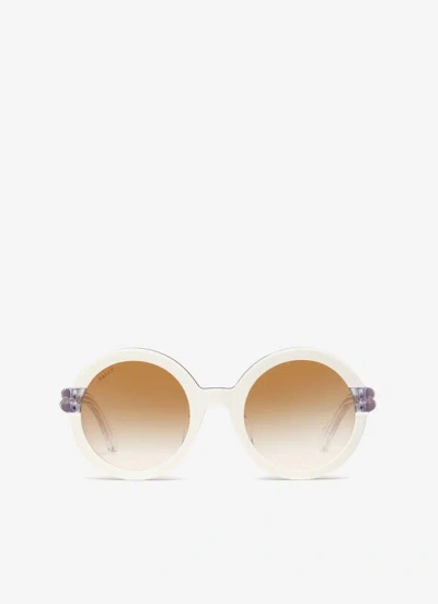 Bally Gradient Yellow Round Ladies Sunglasses By0019-d 24f 54 In Purple