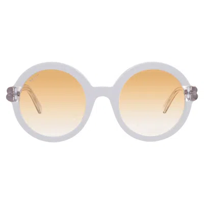 Bally Gradient Yellow Round Ladies Sunglasses By0019-d 24f 54 In White