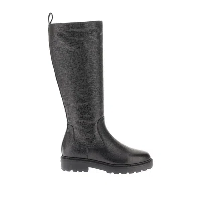 Bally Grain Leather Boots With Shearling Lining In Black