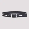 Bally Striped Logo Print Belt In P Black