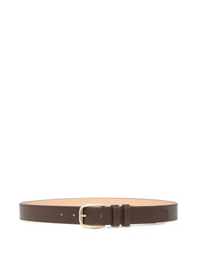 Bally Grained Leather Belt In White