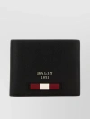 BALLY GRAINED LEATHER BIFOLD WALLET WITH TRICOLOR BAND