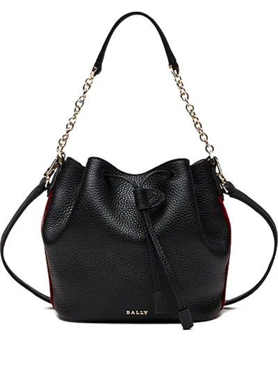 Bally Grained-leather Bucket Bag In Black