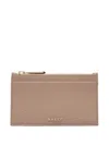 Bally Grained Leather Cardholder In Neutral