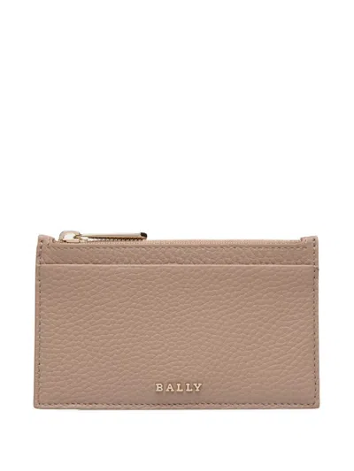 Bally Grained Leather Cardholder In Neutral
