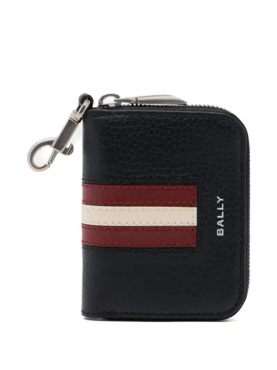 Bally Grained-leather Key Holder In Black