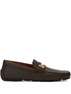 Bally Grained-leather Logo-plaque Loafers In Brown