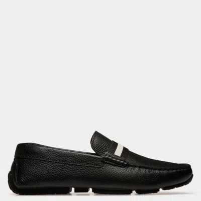Bally Grained Leather Perthy Loafers In Black