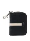 Bally Grained-leather Ribbon Key Holder In Black